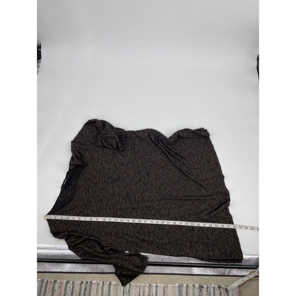 Sun Kim Womens Plus Size 1X Oversized Tunic Top Long Sleeve Rayon Brown Marled - Picture 7 of 7